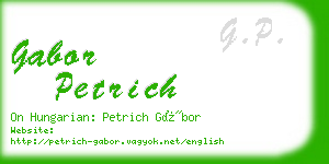 gabor petrich business card